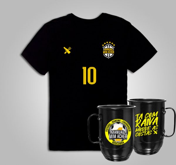 camiseta manual do mim acher e caneca manual do mim acher